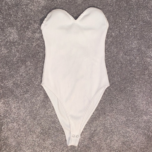 NWT ZARA White Strapless Bodysuit - Picture 1 of 5